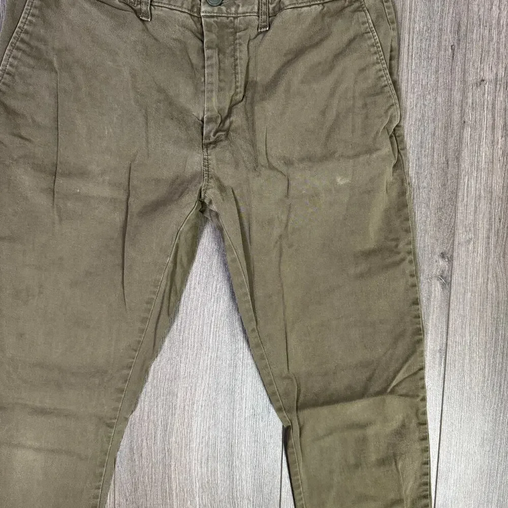 J.Crew 250 Skinny Fit Core Stretch Chino Pants Mens W30 L32 Greenish Brown AB613